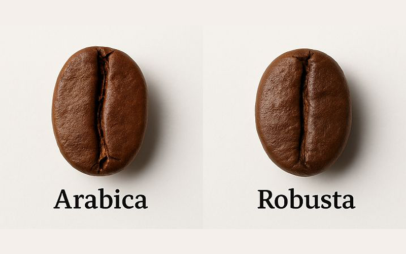 Hạt cà phê Robusta và Arabica