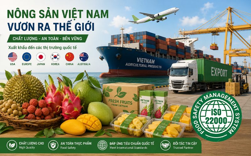 Chứng nhận ISO 22000 cho nông sản xuất khẩu