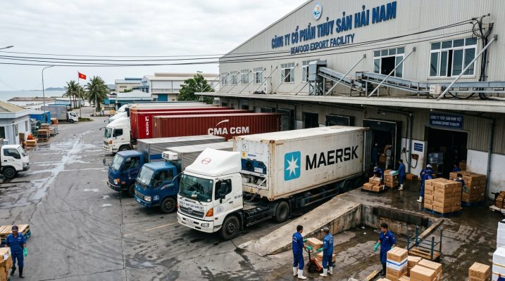 Container lạnh bảo quản thủy sản xuất khẩu