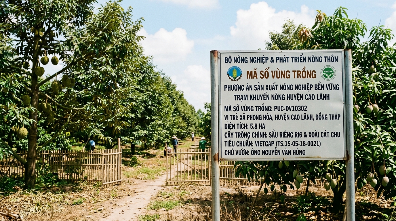 Biển định danh mã số vùng trồng PUC phục vụ truy xuất nguồn gốc xuất khẩu